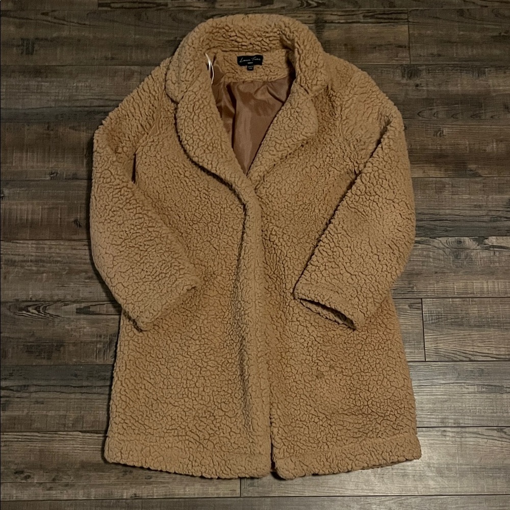 Women's Tan Sherpa Coat